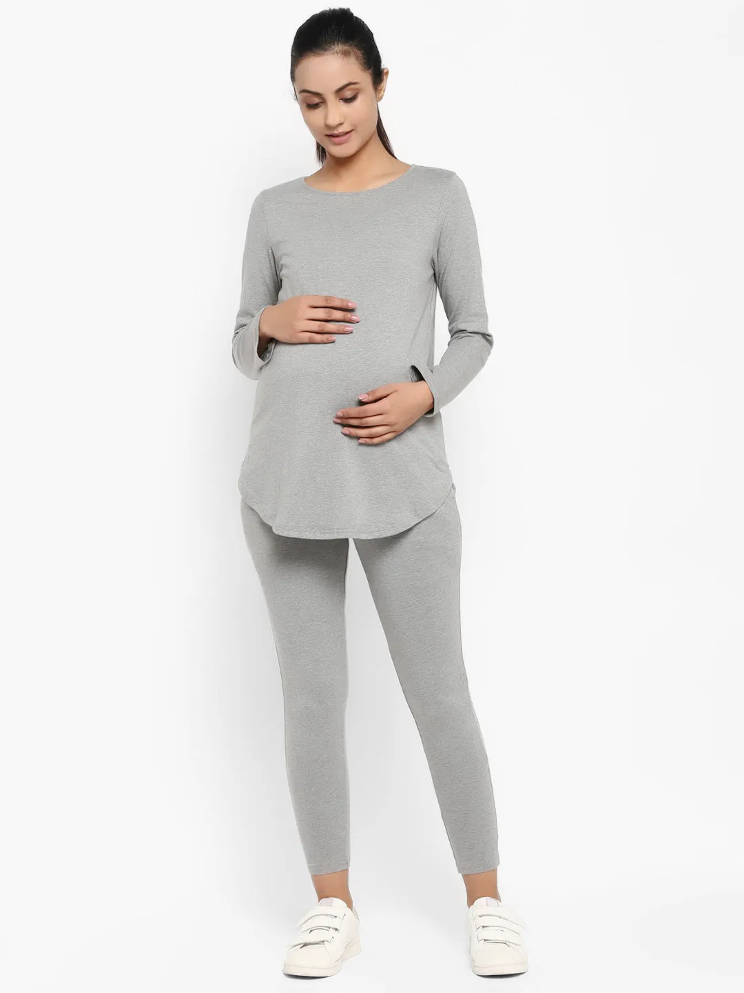 2pc. Maternity Overbelly Leggings + T-Shirt