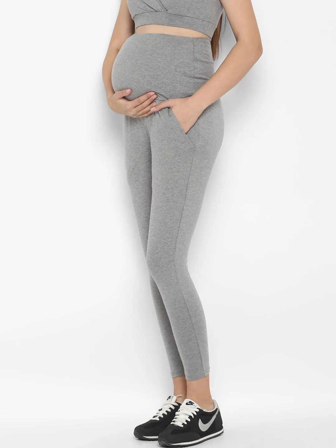 2pc. Maternity Overbelly Leggings + T-Shirt