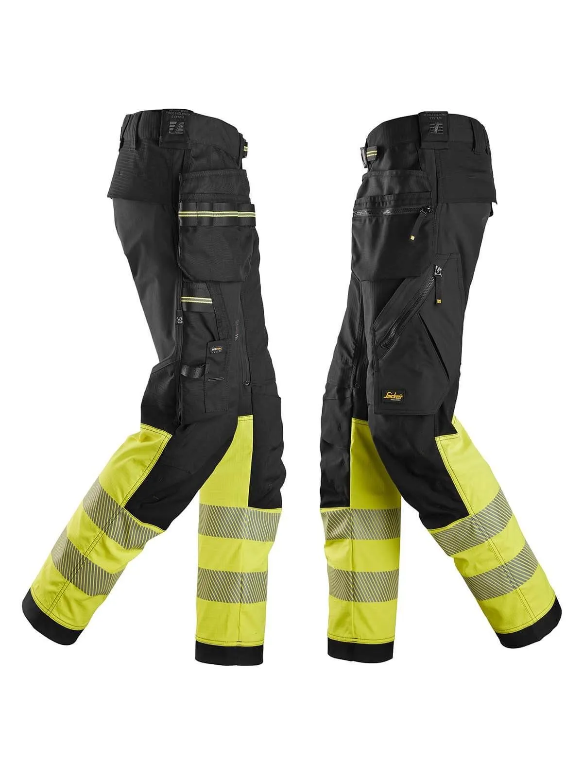 6934 High Vis Work Trousers Holster Pocket Stretch Class 1 - Snickers