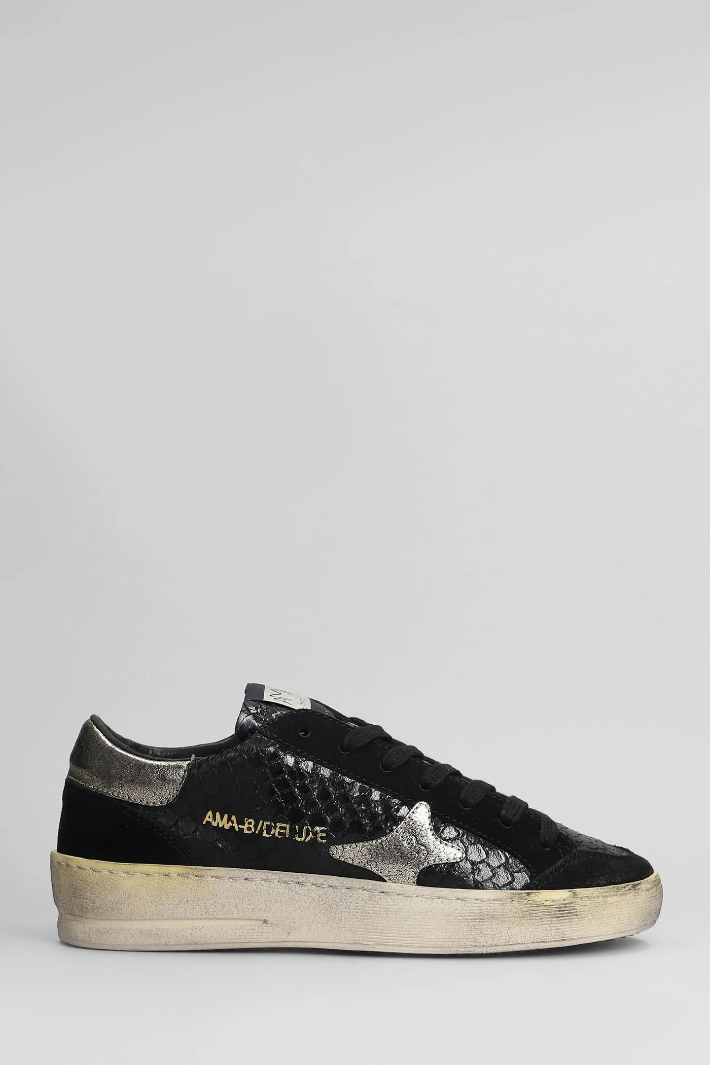 AMA-BRAND Sneakers In Black Suede And Leather