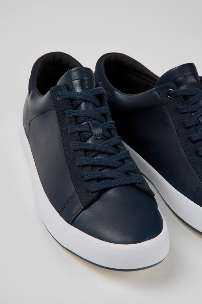 Andratx Blue leather and nubuck sneakers for men