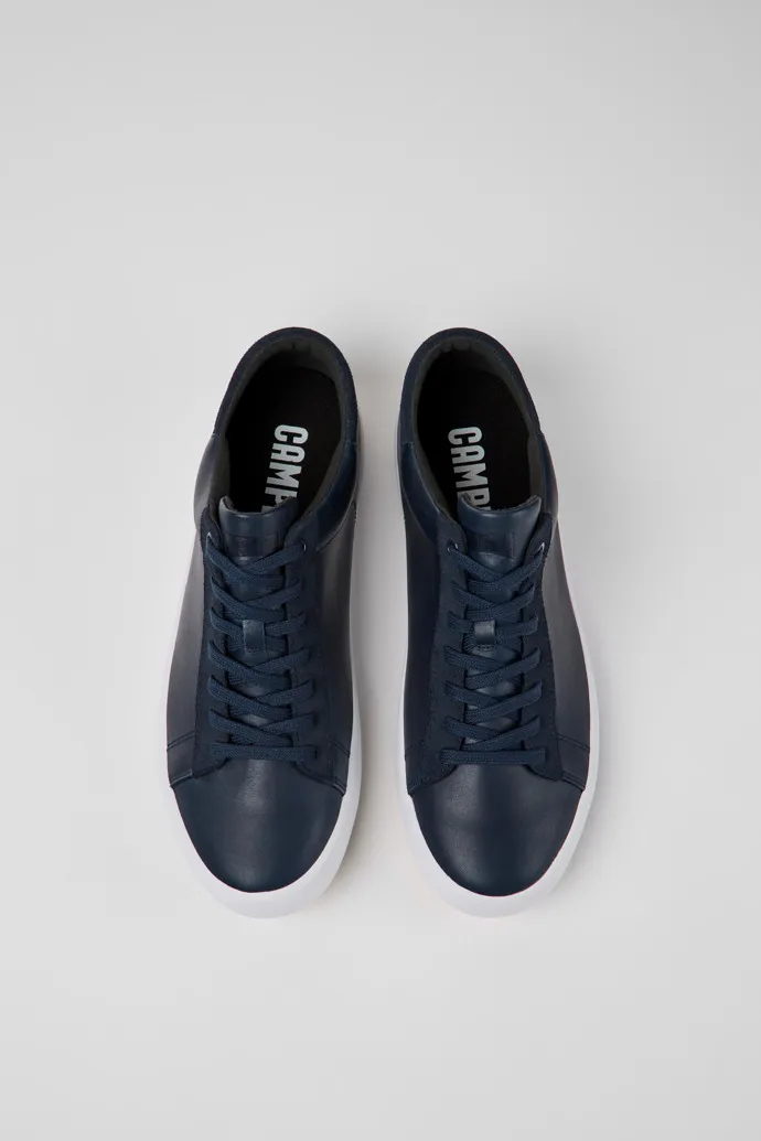 Andratx Blue leather and nubuck sneakers for men