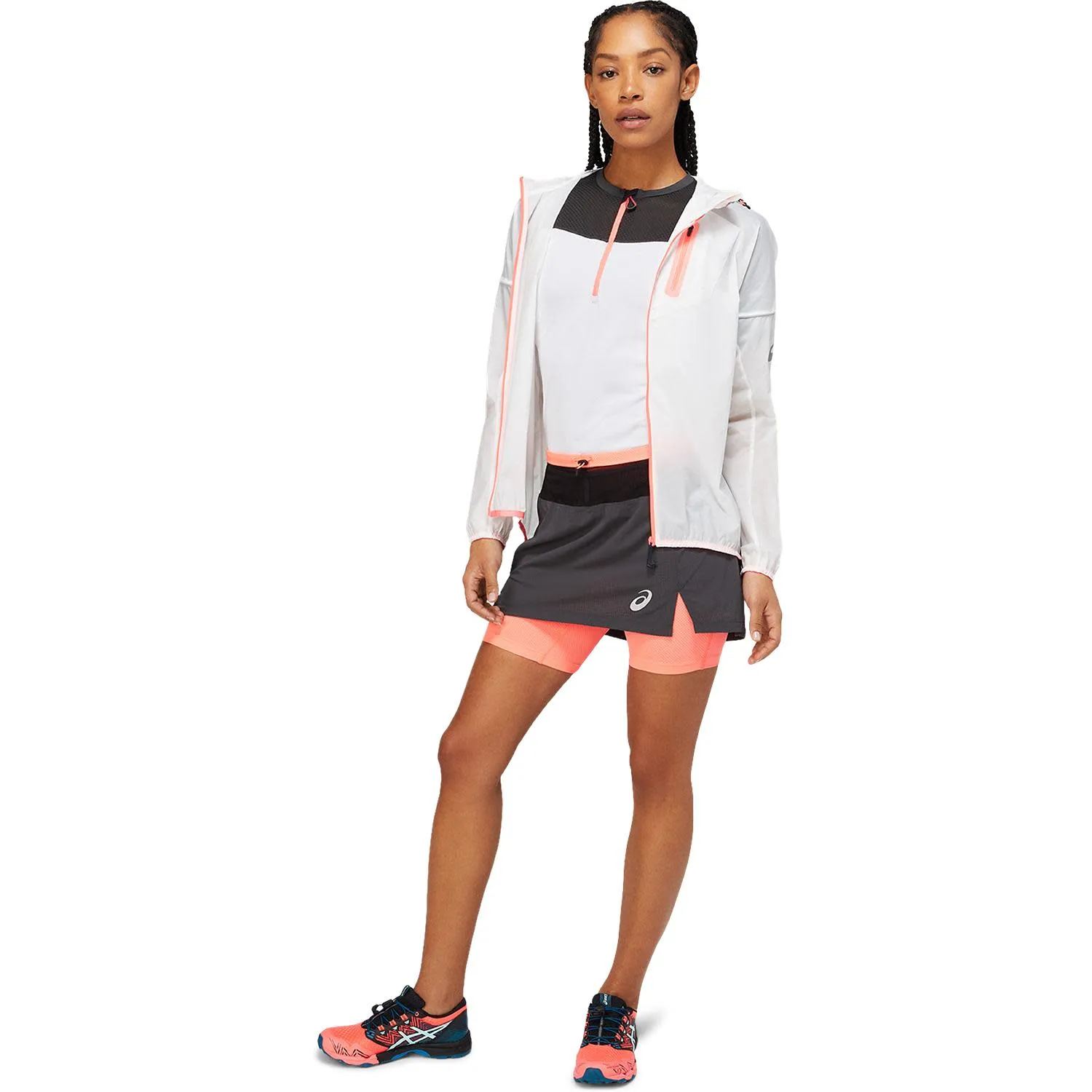 Asics Women's Fujitrail Skort Graphite Grey/Blazing Coral | Buy Asics Women's Fujitrail Skort Graphite Grey/Blazing Co