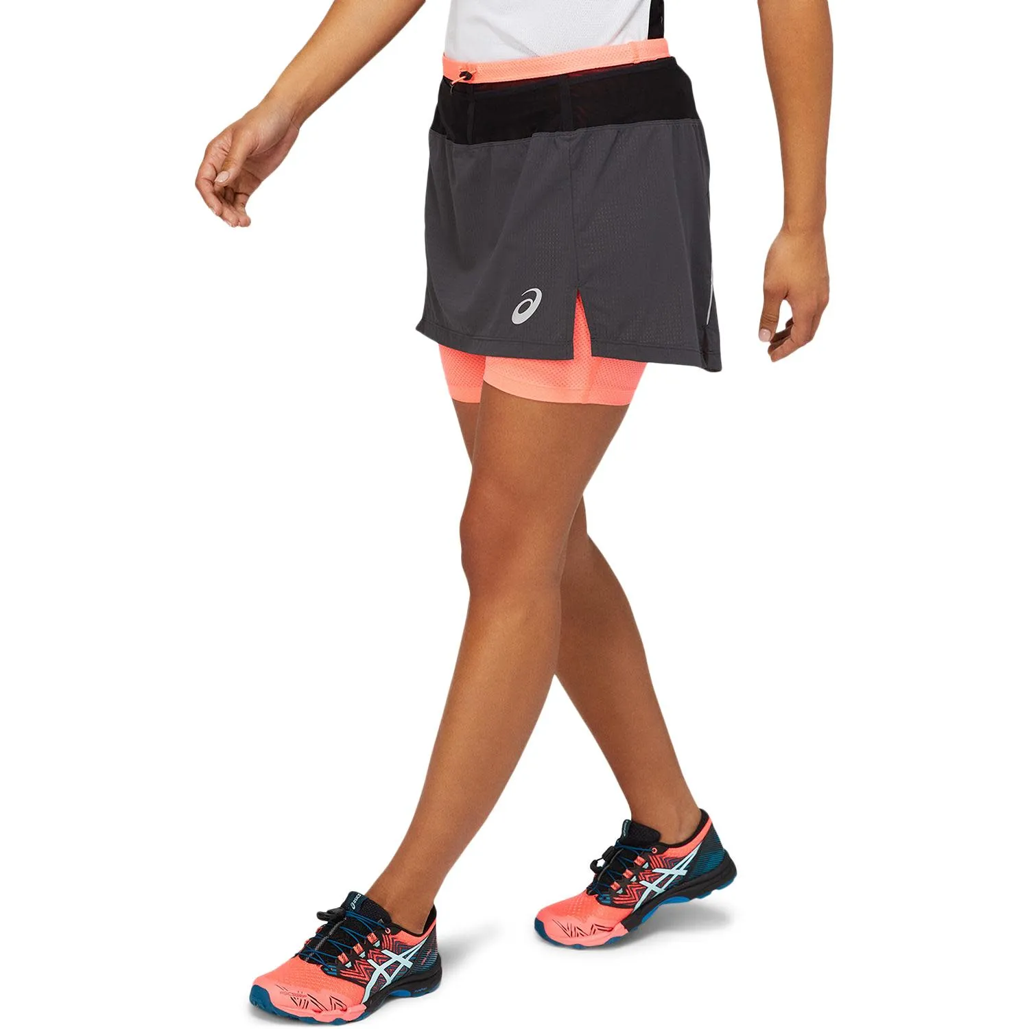 Asics Women's Fujitrail Skort Graphite Grey/Blazing Coral | Buy Asics Women's Fujitrail Skort Graphite Grey/Blazing Co