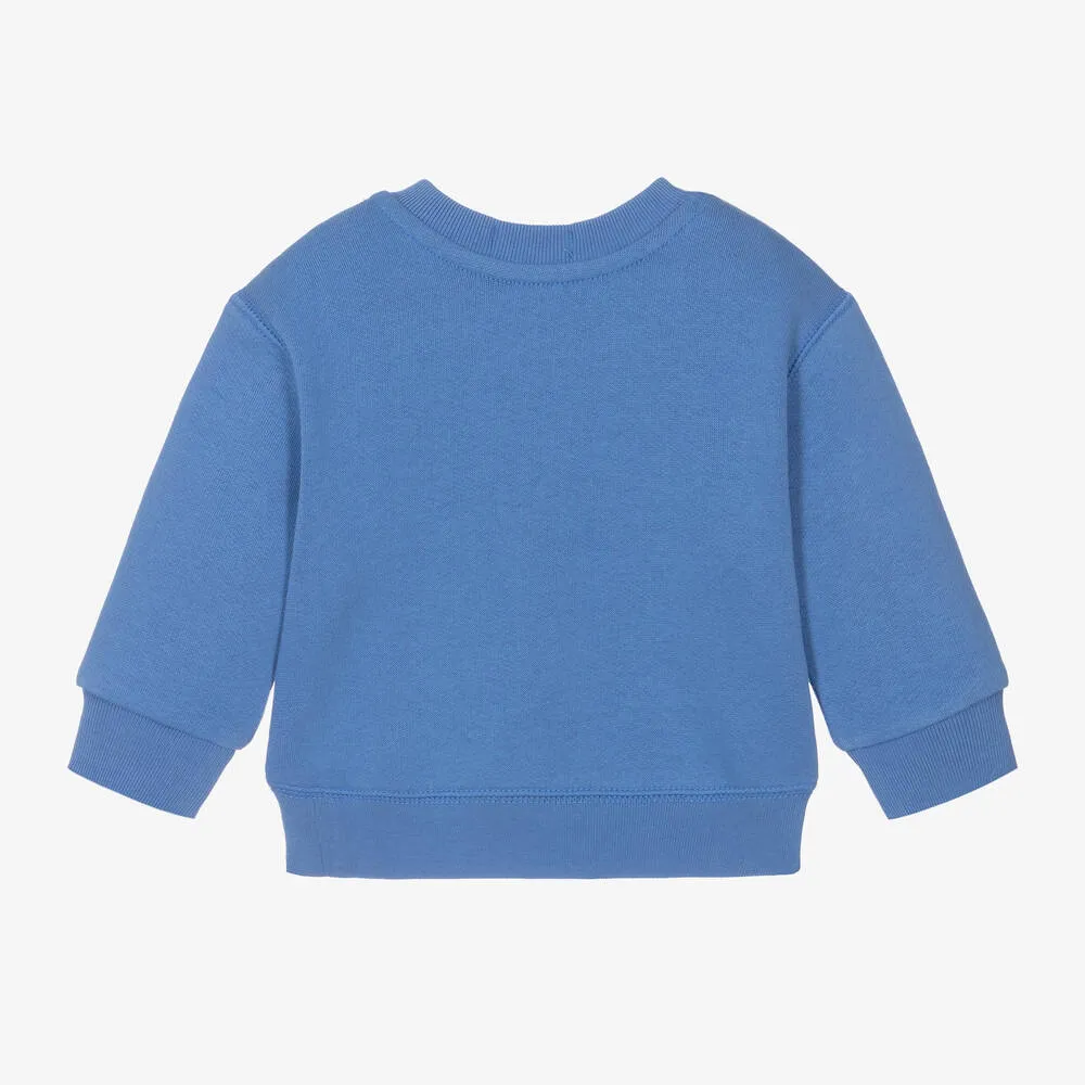 Baby Boys Blue Polo Bear Sweatshirt