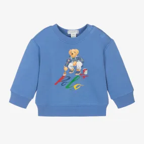 Baby Boys Blue Polo Bear Sweatshirt