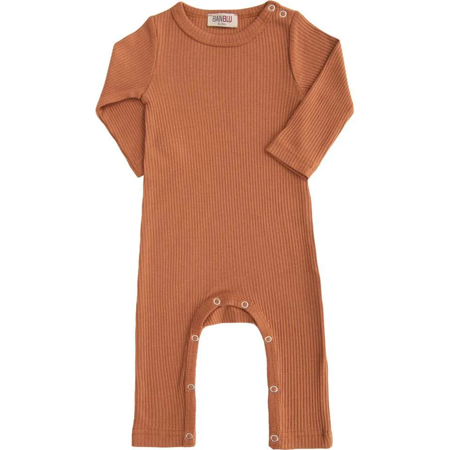 BANBLU Terracotta LS Modal Romper, Orange