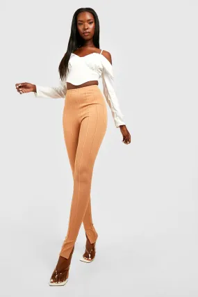 Bandage Split Hem High Waisted Leggings