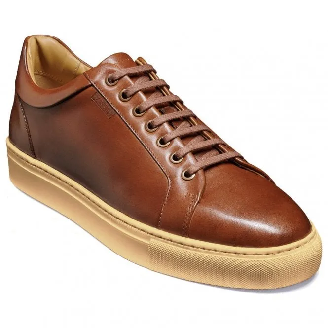 Barker  Mens Sam Hand Painted Cedar Leather Trainers