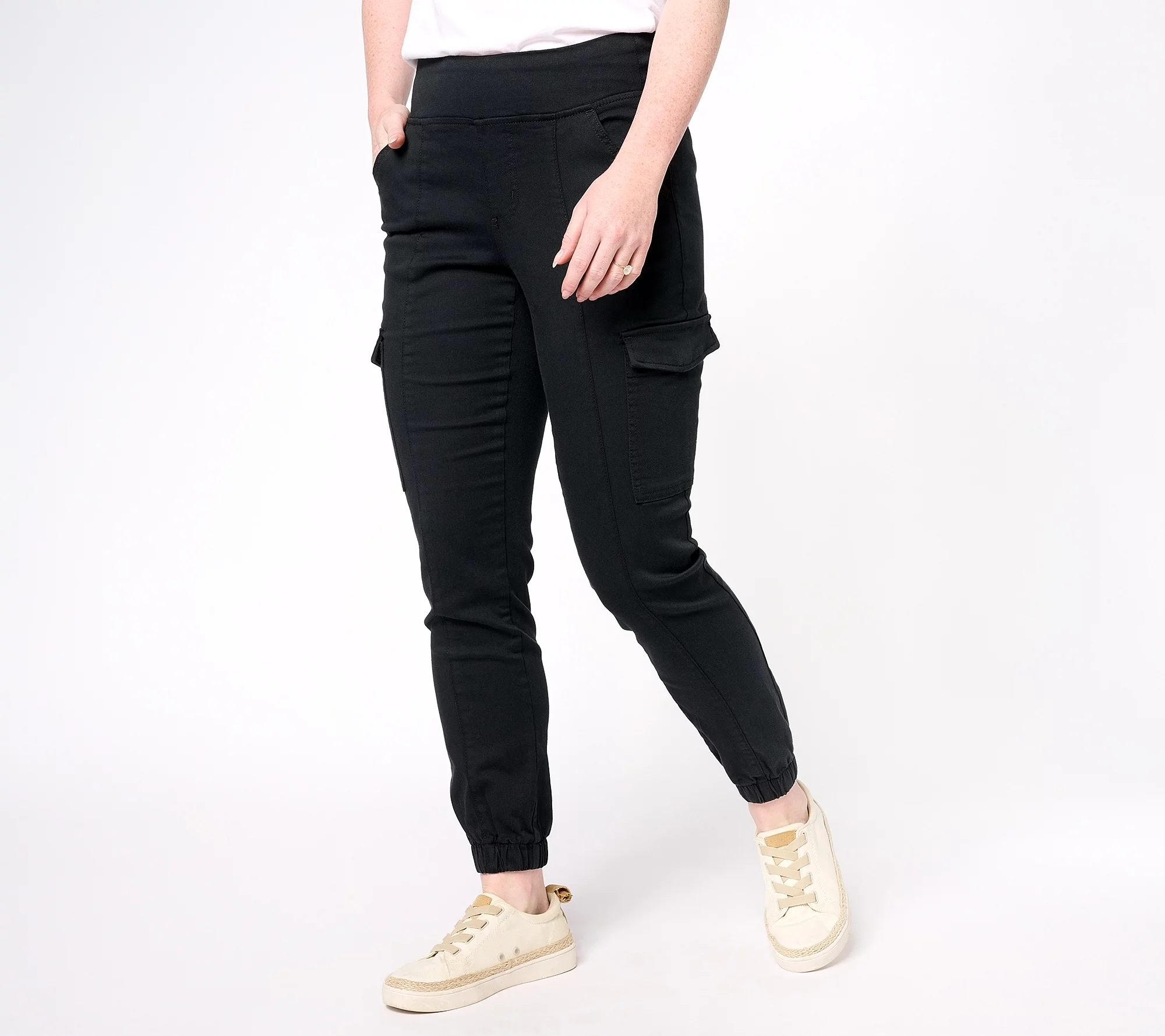 Belle by Kim Gravel Pet TripleLuxe Twill Cargo Ankle Joggers