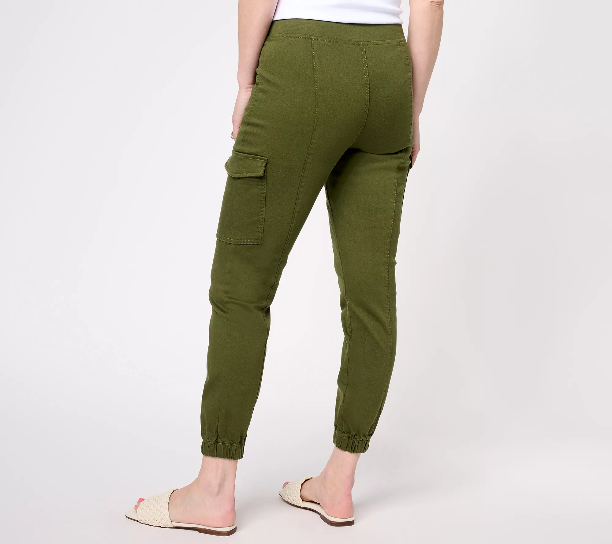 Belle by Kim Gravel Pet TripleLuxe Twill Cargo Ankle Joggers