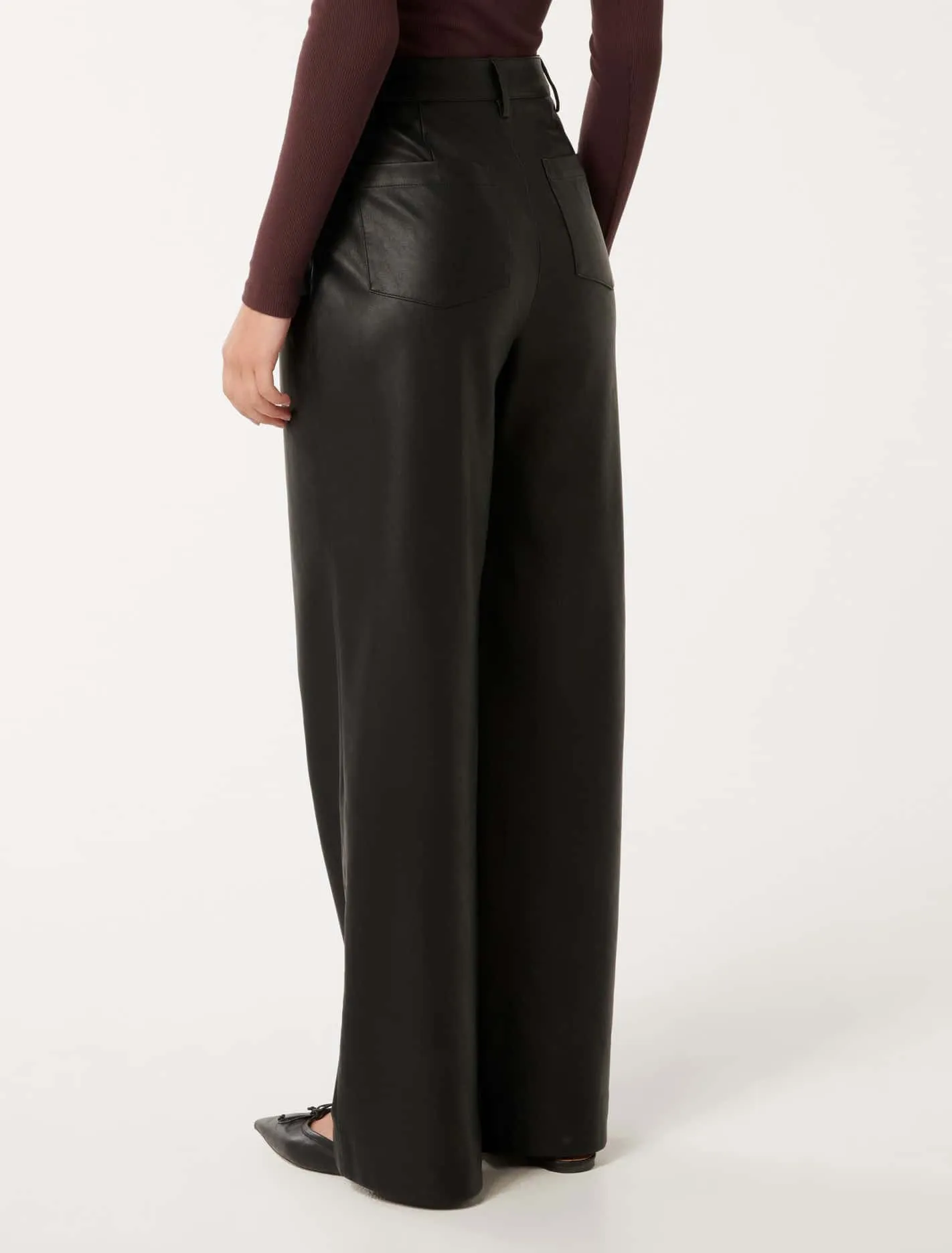 Benni Vegan Leather Wide-Leg Trousers