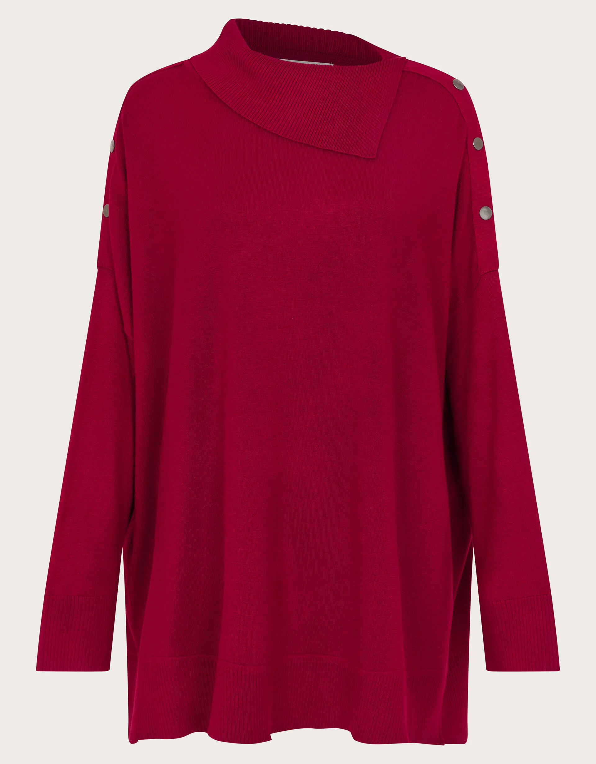 Beth Button Detail Jumper Red