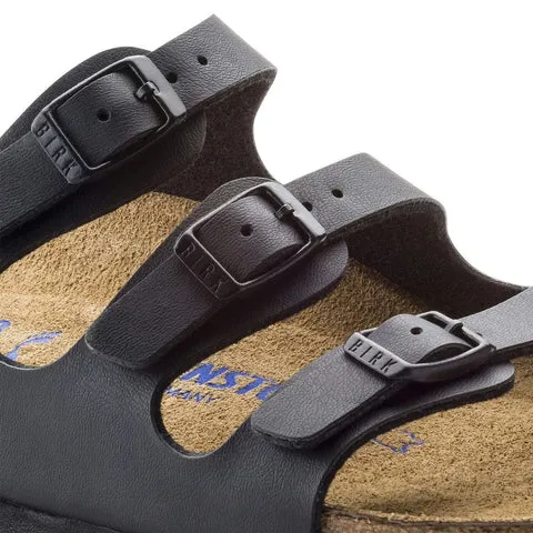 Birkenstock Florida Three Strap Sandals (Soft Footbed) - Black Birko-Flor