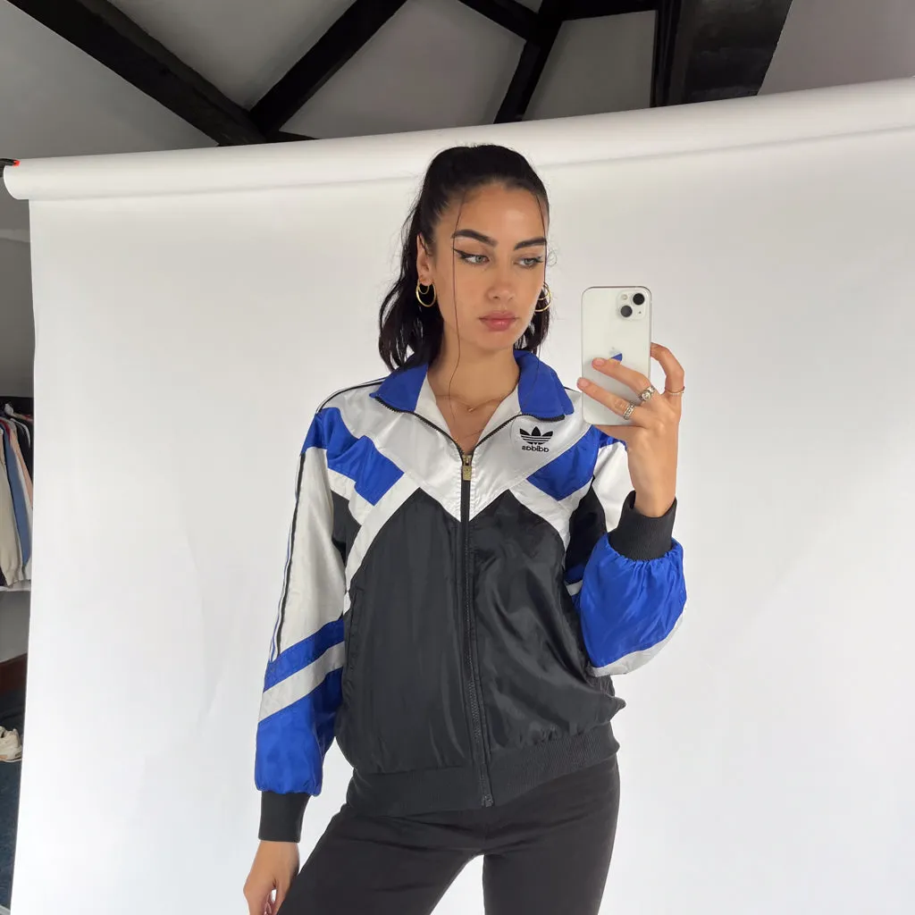 Black Blue 90s Adidas Track Jacket (S)