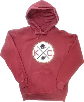 Bunker Vintage KCMO Football Ultrasoft Mid-Weight Hoodie - Crimson