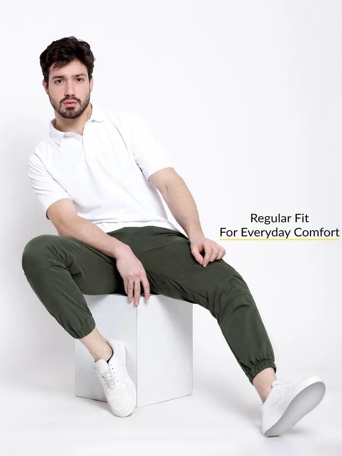 Buy Crocodile Green Dual Pocket Cargo Joggers Online in India -Beyoung