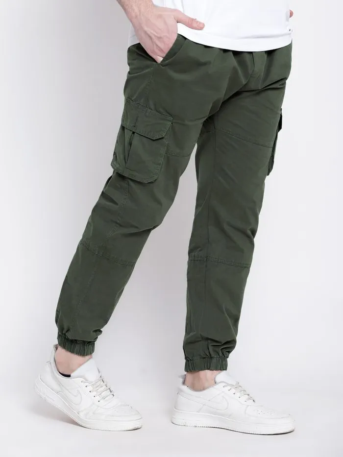 Buy Crocodile Green Dual Pocket Cargo Joggers Online in India -Beyoung