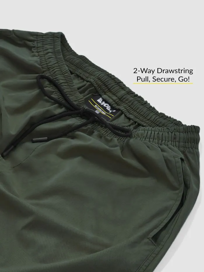 Buy Crocodile Green Dual Pocket Cargo Joggers Online in India -Beyoung