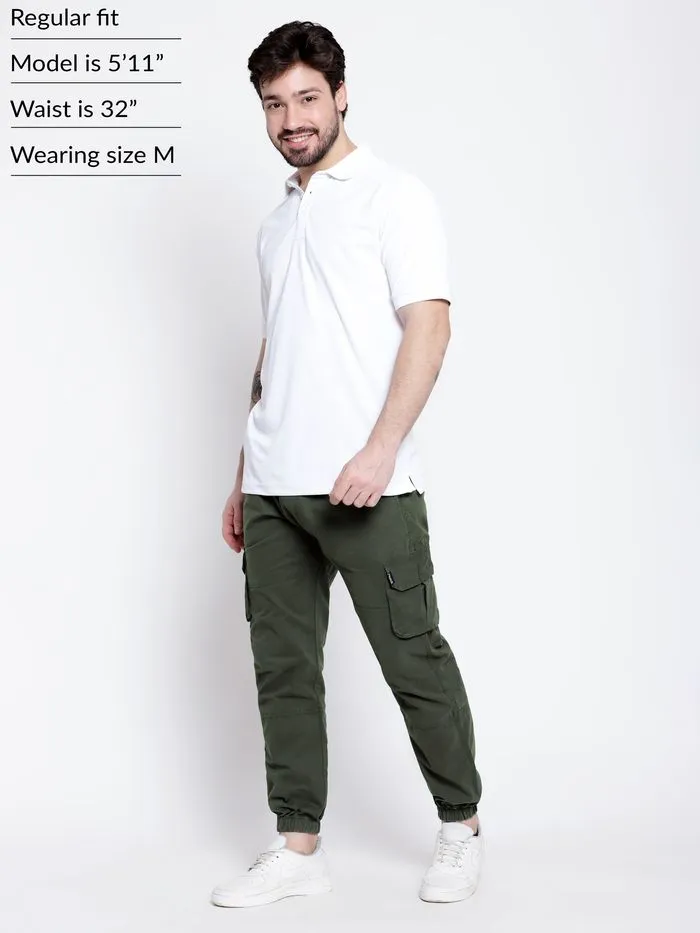 Buy Crocodile Green Dual Pocket Cargo Joggers Online in India -Beyoung