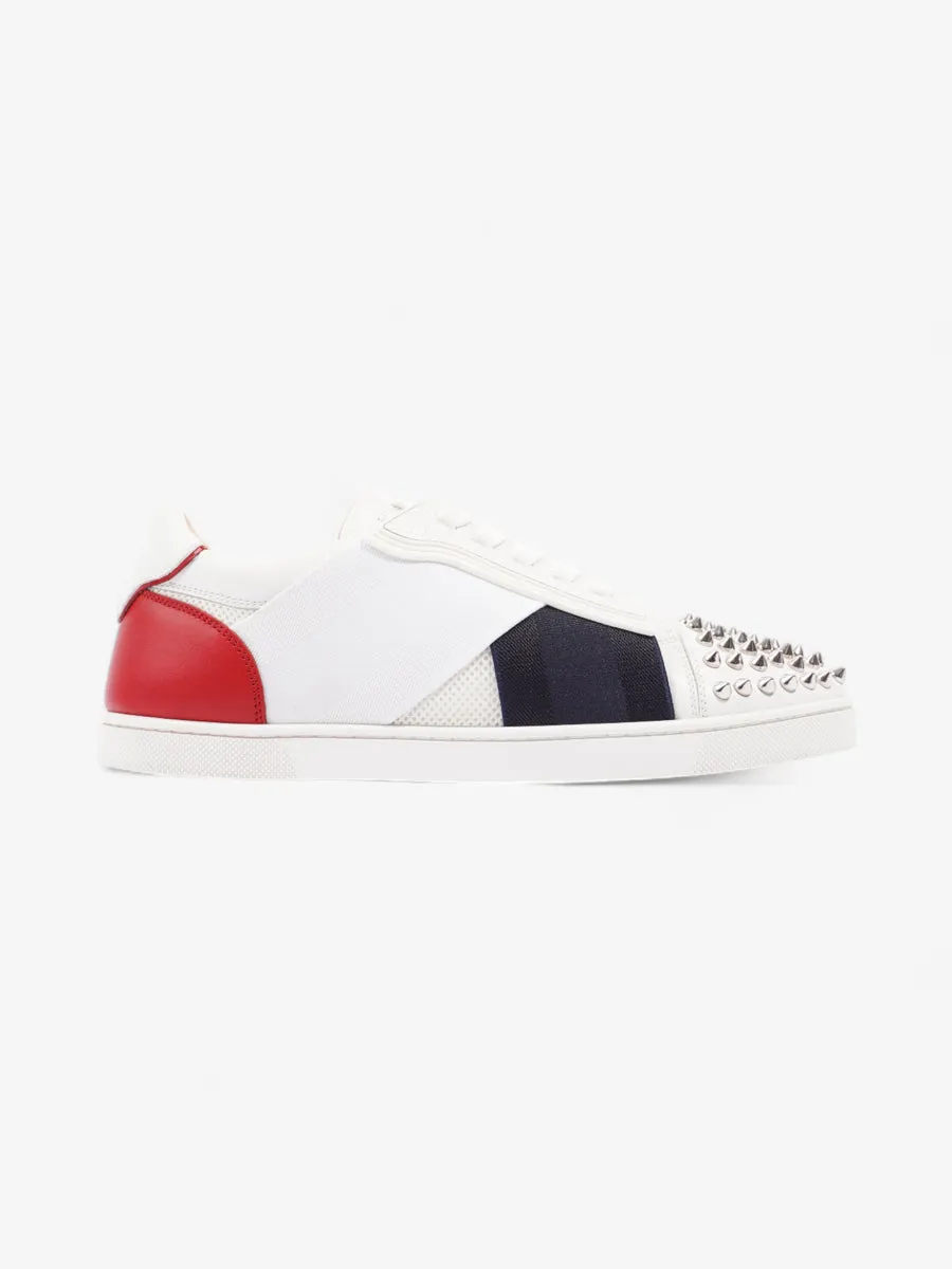 Christian Louboutin Elastkid Spikes Sneakers White / Navy / Red Mesh EU 39.5 UK 6.5