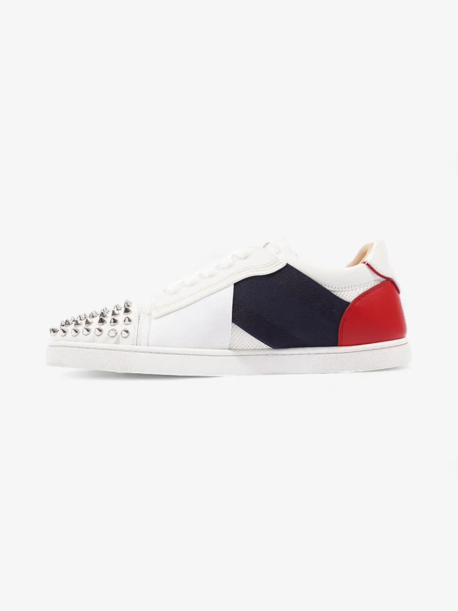 Christian Louboutin Elastkid Spikes Sneakers White / Navy / Red Mesh EU 39.5 UK 6.5