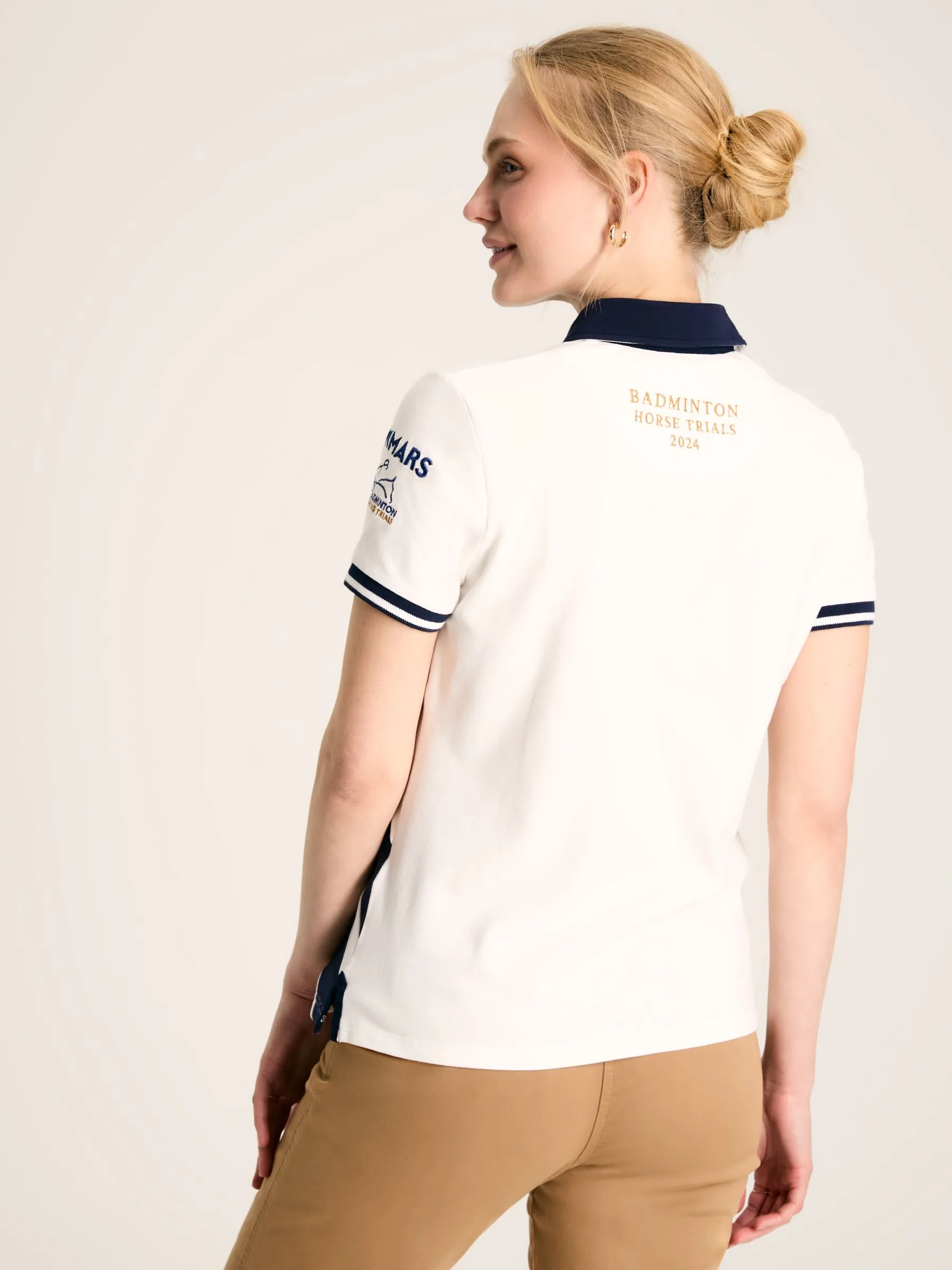 Cream & Navy Polo Shirt