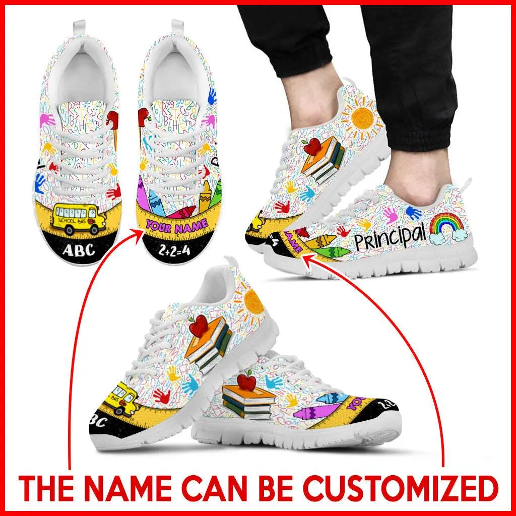 Custom Your Class Principal Educational Pattern Graphic Printing Fitness Sneakers For Teacher