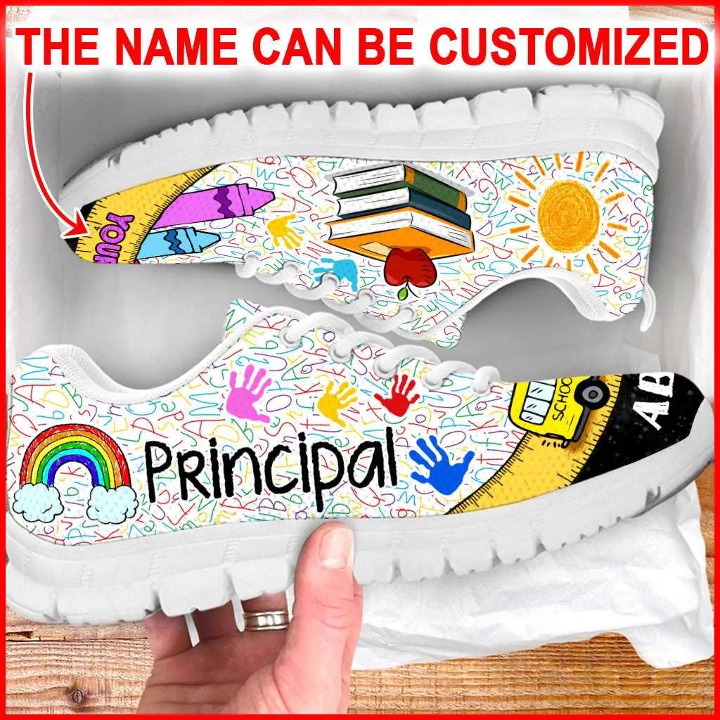 Custom Your Class Principal Educational Pattern Graphic Printing Fitness Sneakers For Teacher