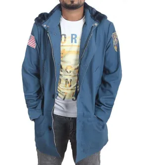 David Harbour Stranger Things Blue Hooded Jacket