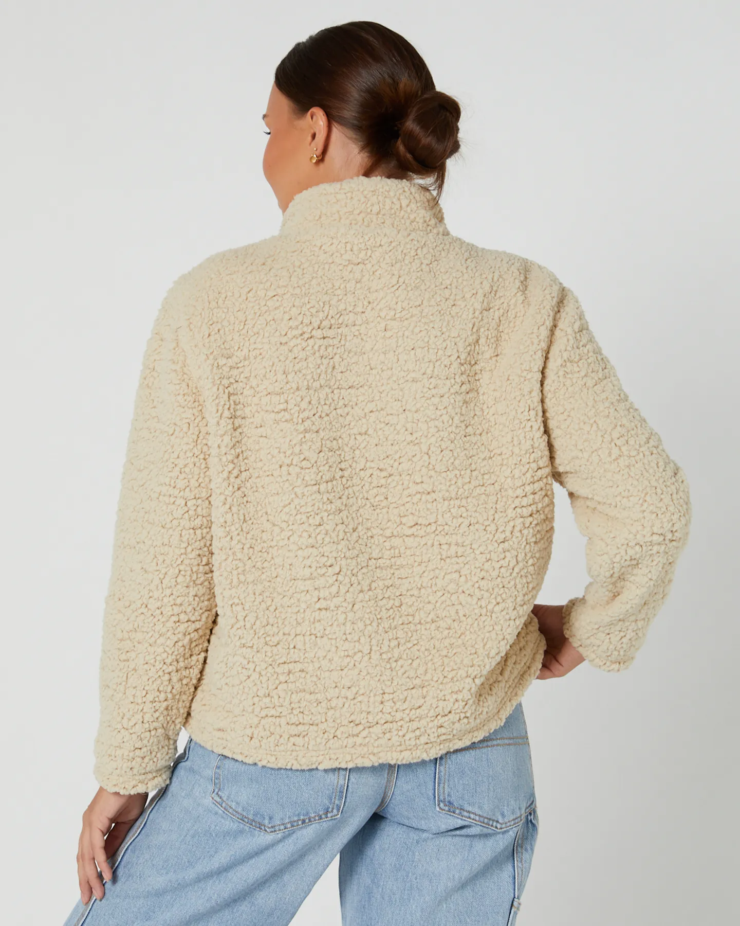 Depactus Steph Sherpa Qtr Zip Pullover - Oatmeal Marle | SurfStitch