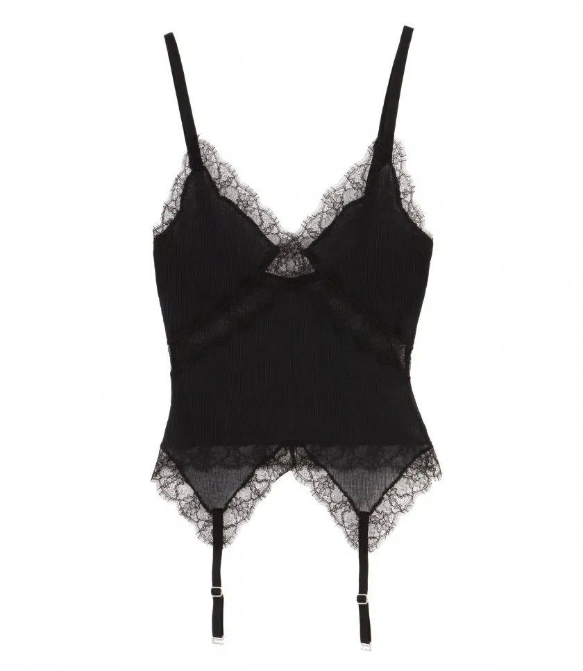 DION LEELACE RIB GARTER TANK