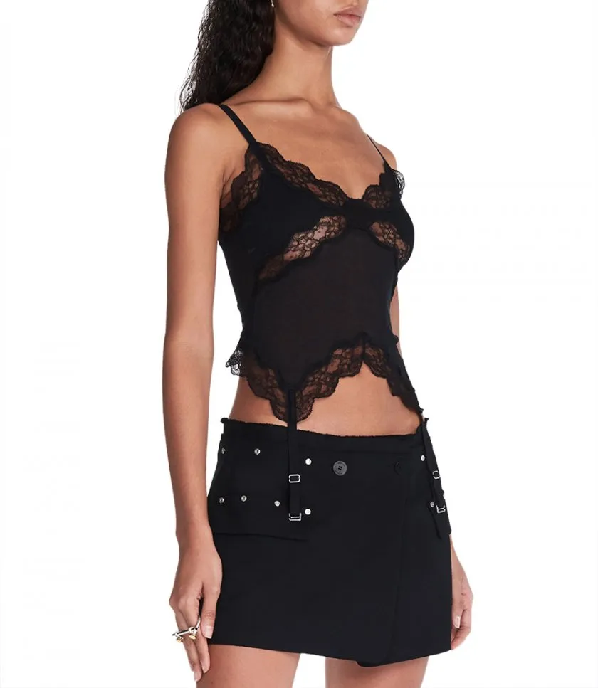 DION LEELACE RIB GARTER TANK