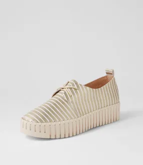 DJANGO & JULIETTE Brenda Milk Gold Stripe Leather Sneakers