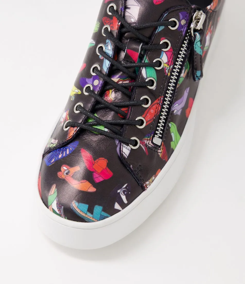 DJANGO & JULIETTE Laila Black White Leather Sneakers