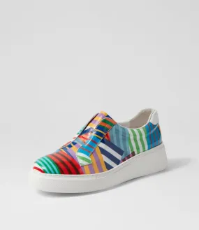 DJANGO & JULIETTE Yiara Stripe White Patent Leather Sneakers