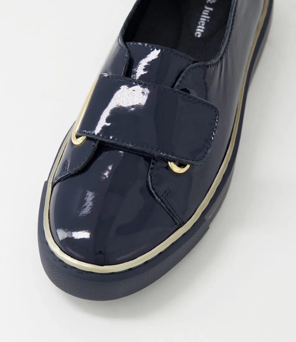 DJANGO & JULIETTE Yummie Navy Patent Leather Sneakers