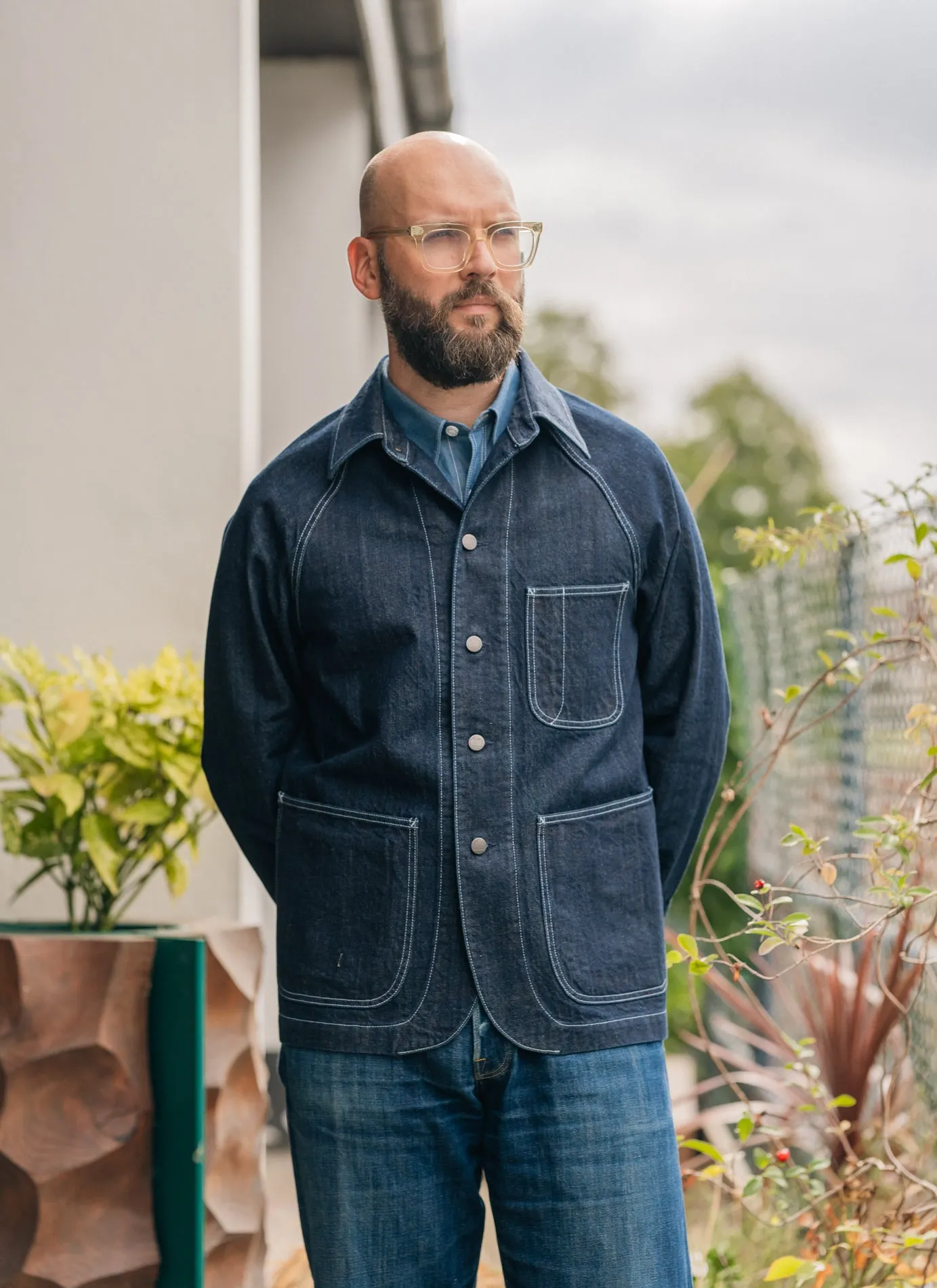 E11 Italian Indigo 13oz Raglan Chore Jacket