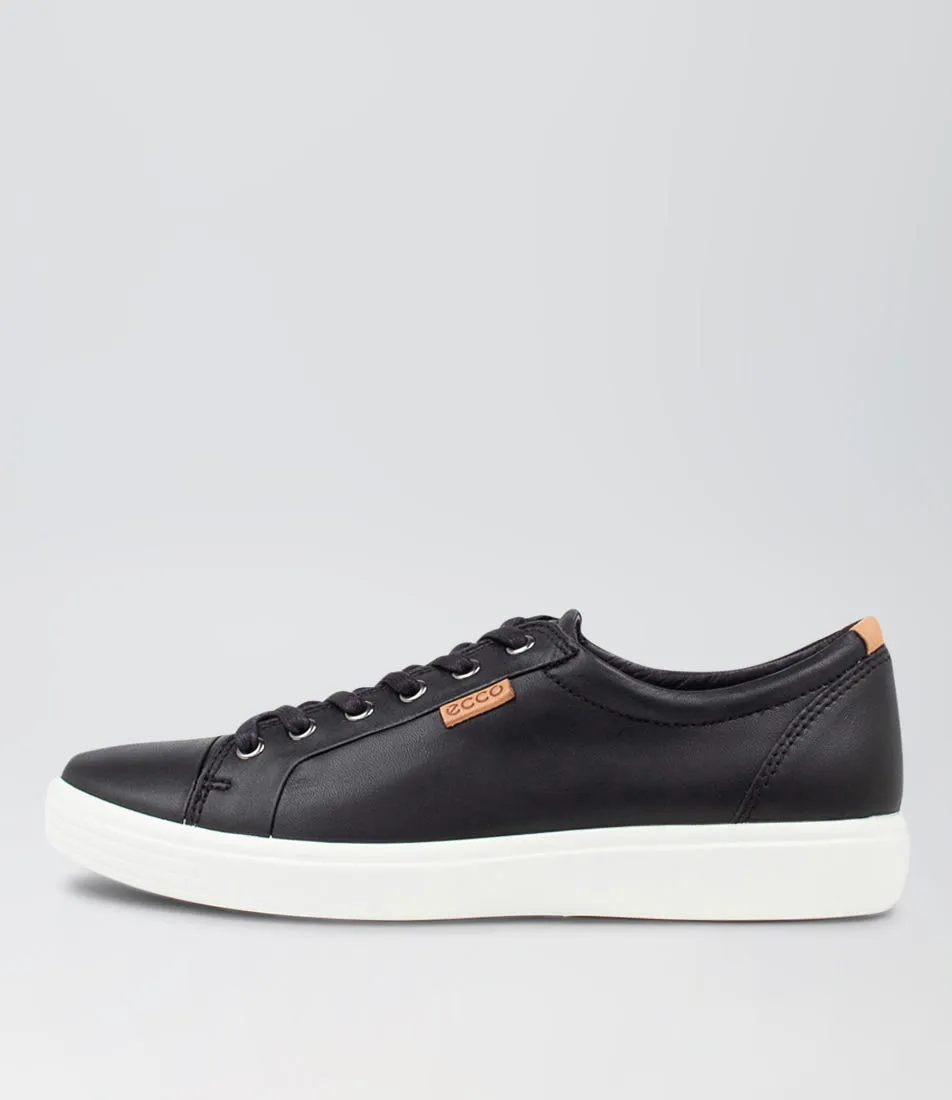 ECCO Soft 7 W Black Leather Sneakers