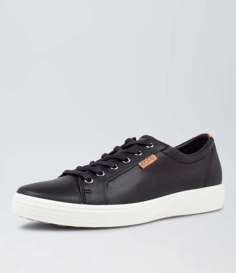 ECCO Soft 7 W Black Leather Sneakers