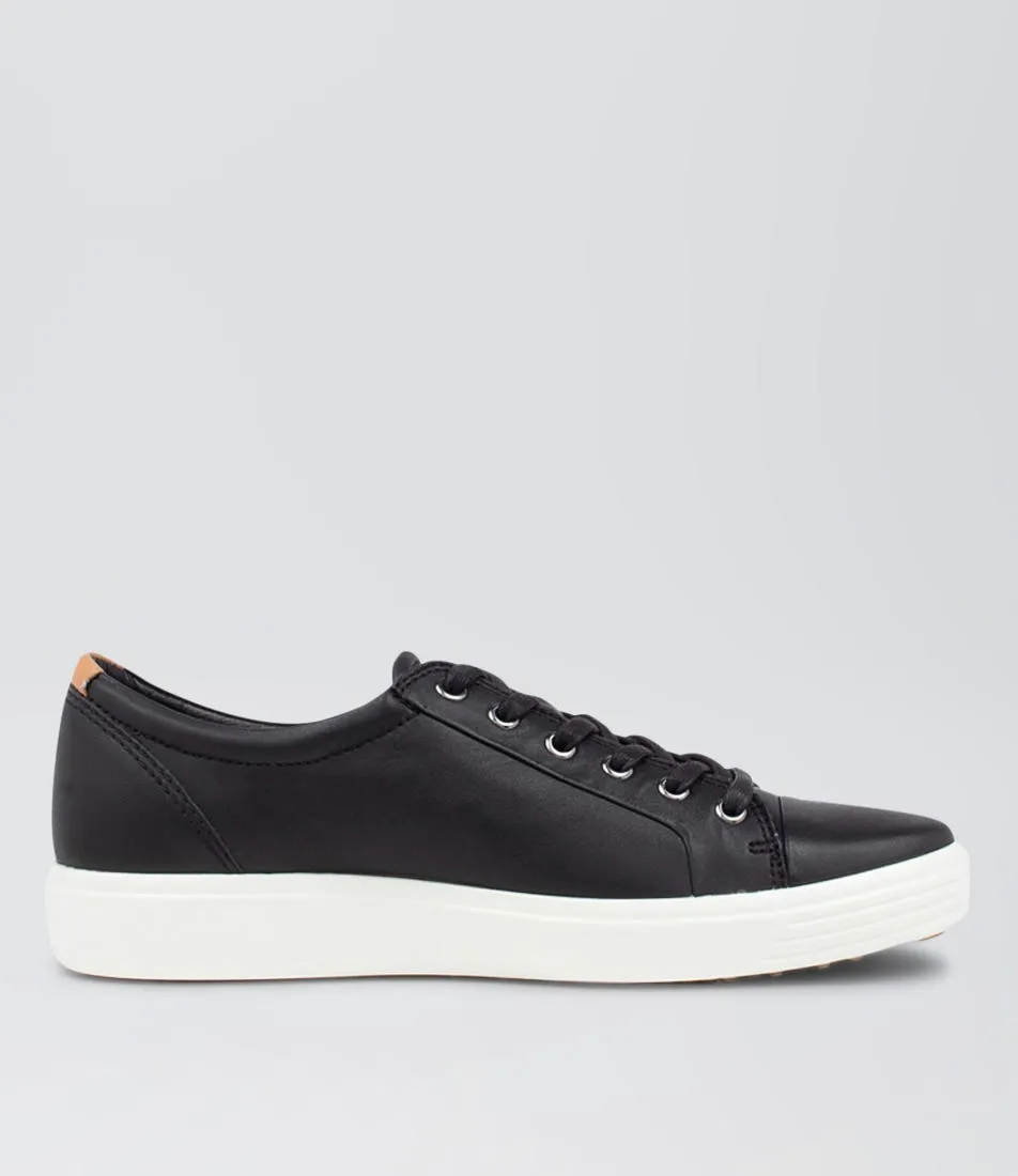 ECCO Soft 7 W Black Leather Sneakers