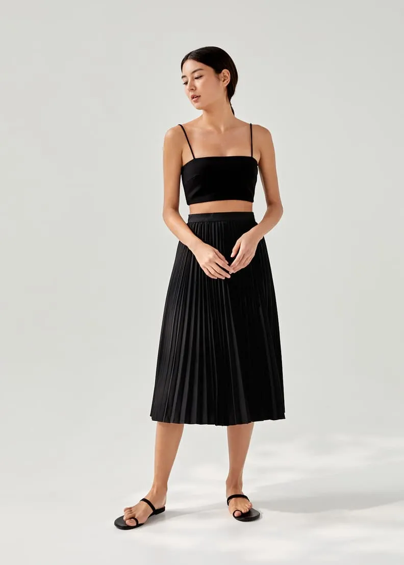 Elinie Pleated Midi Skirt