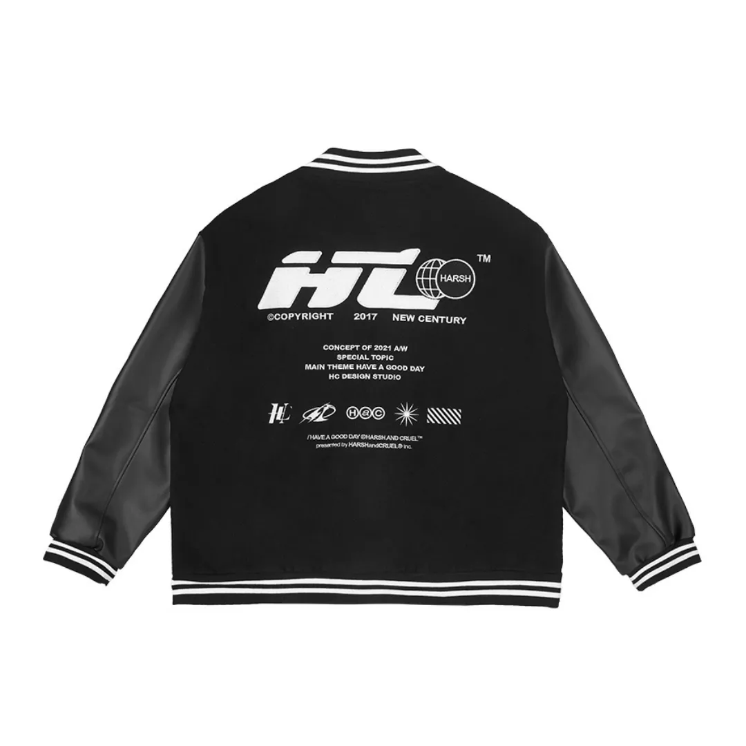 Embroidered Logo Varsity Jacket