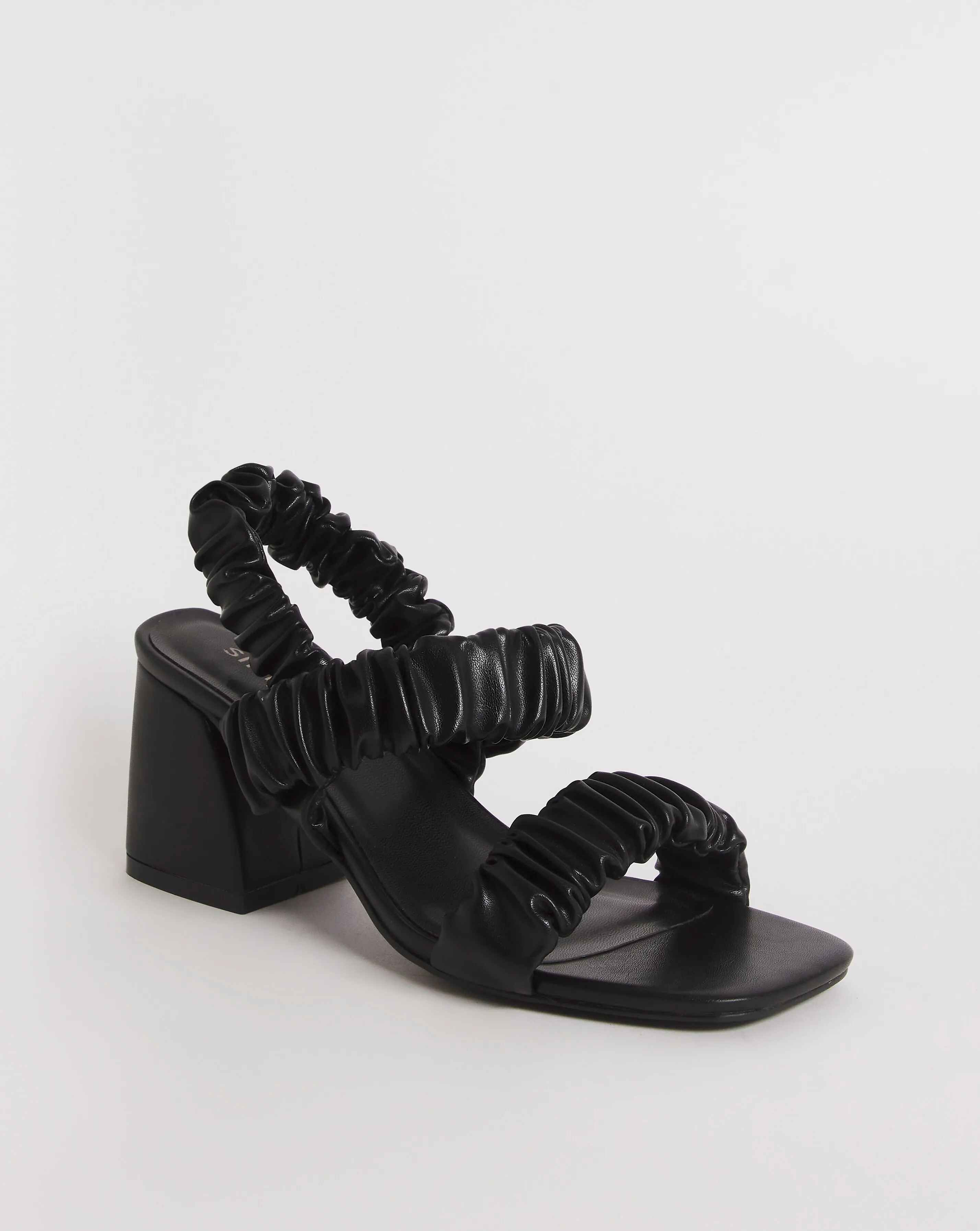 Estell Stretch Ruched Heeled Sandals Wide E Fit | Simply Be