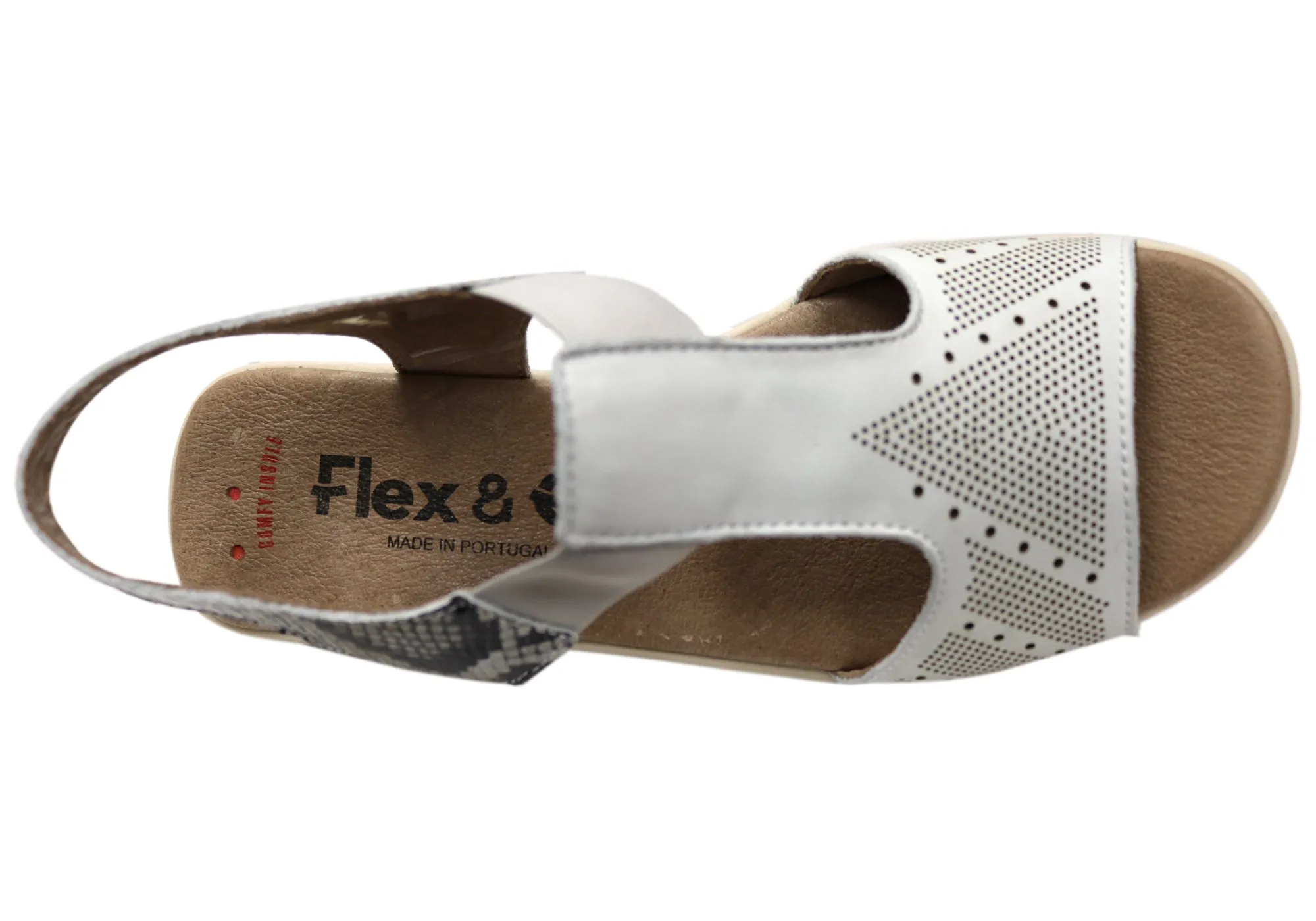 Flex & Go Montana Womens Comfortable Leather Sandals Made In Portugal