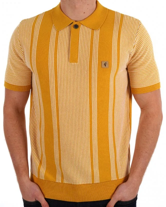 Gabicci Vintage Dante Knitted Polo Yellow