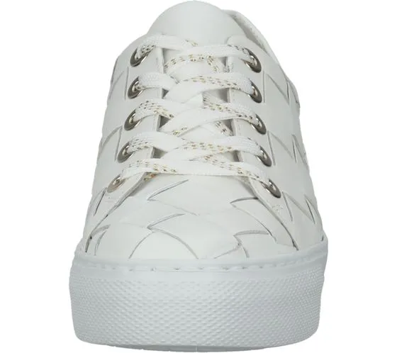 GABOR scarpe da donna in vera pelle con look intrecciato, sneakers basse alla moda 86.469.51 bianco