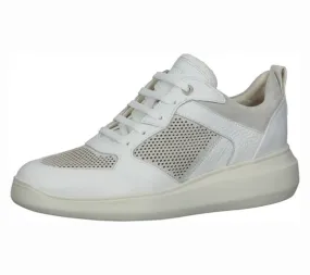 GEOX sneakers donna in vera pelle con sistema GEOX scarpe quotidiane D25APA 04622 C1002 bianco/beige