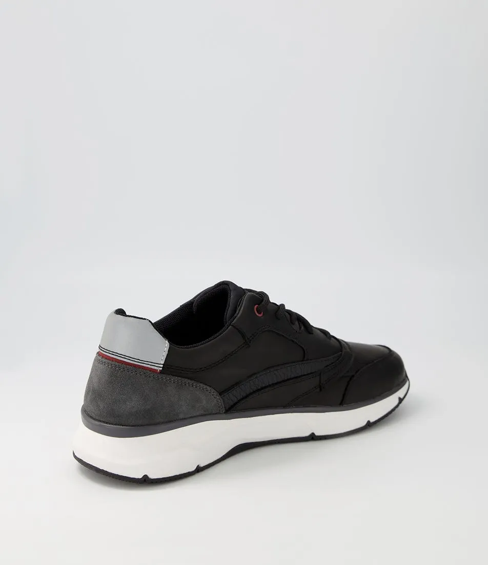 GEOX U Radente A Black Leather Sneakers