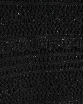 Girls black crochet metallic jumper